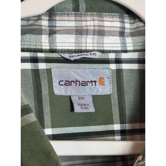 Carhartt Mens Relaxed Fit Plaid Short Sleeve Button-Up Shirts 2XL Lot of 2 - Picture 7 of 10